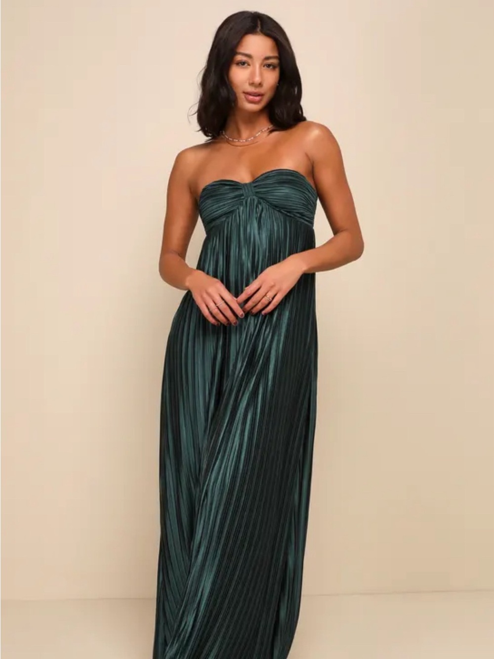 Lulu’s NWT Emerald Green Strapless Formal Dress